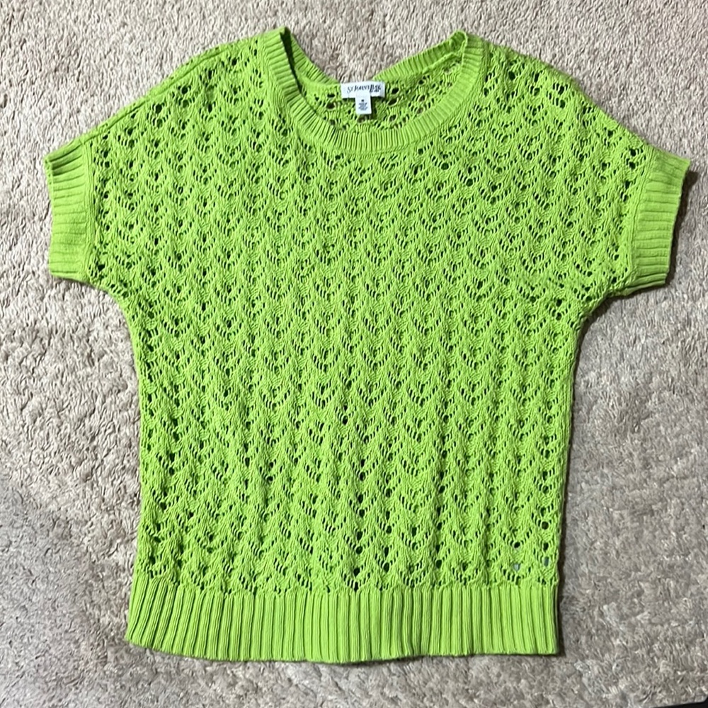 St. John’s Bay lime green short sleeve knit blouse